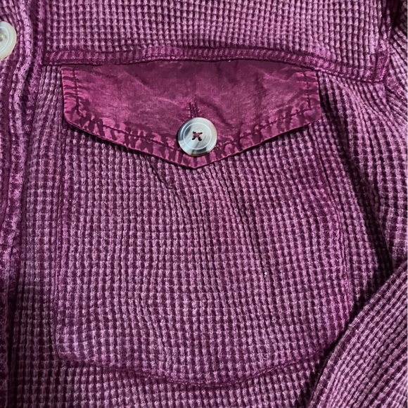 Bagatelle Collection Button Up Thermal Shirt/Jacket Eggplant Size Small - Picture 4 of 8